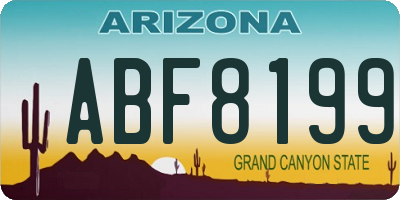 AZ license plate ABF8199
