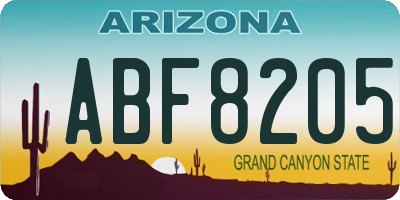 AZ license plate ABF8205