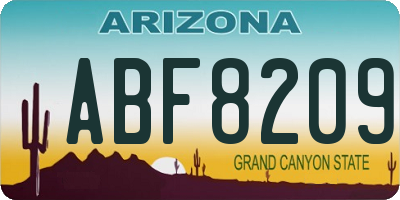 AZ license plate ABF8209