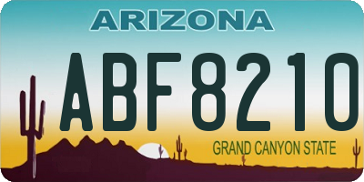 AZ license plate ABF8210