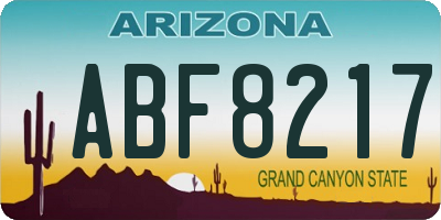 AZ license plate ABF8217