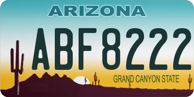 AZ license plate ABF8222