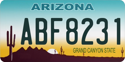 AZ license plate ABF8231