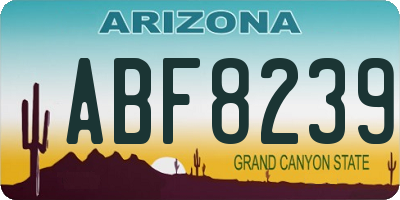 AZ license plate ABF8239