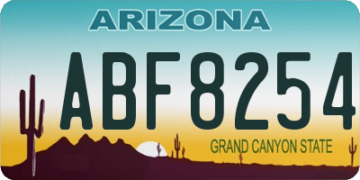 AZ license plate ABF8254