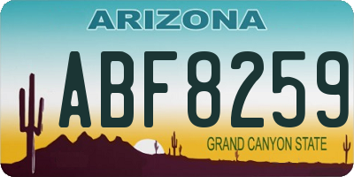 AZ license plate ABF8259