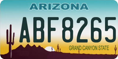 AZ license plate ABF8265