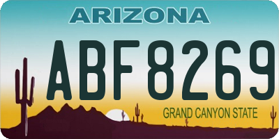 AZ license plate ABF8269
