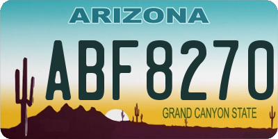 AZ license plate ABF8270