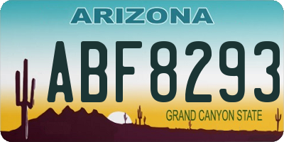 AZ license plate ABF8293