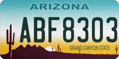 AZ license plate ABF8303