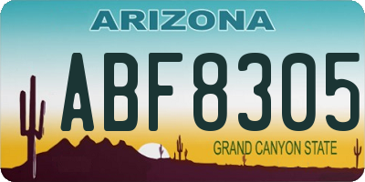 AZ license plate ABF8305