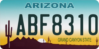 AZ license plate ABF8310