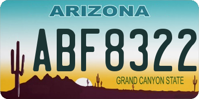 AZ license plate ABF8322