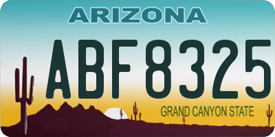 AZ license plate ABF8325