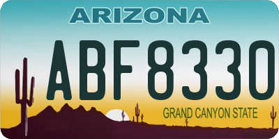 AZ license plate ABF8330