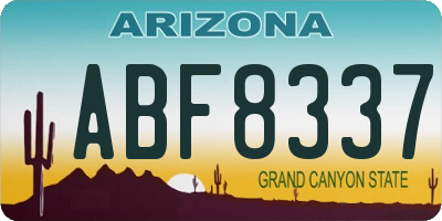 AZ license plate ABF8337