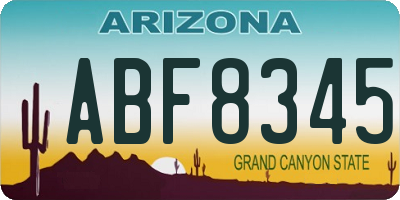 AZ license plate ABF8345