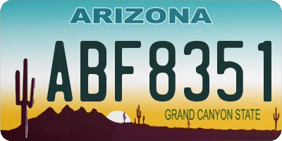 AZ license plate ABF8351