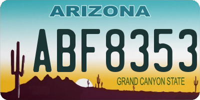 AZ license plate ABF8353