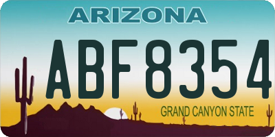 AZ license plate ABF8354