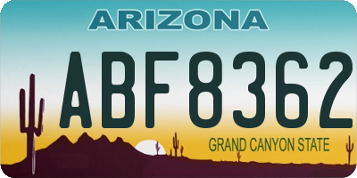 AZ license plate ABF8362