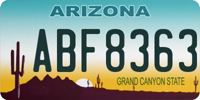 AZ license plate ABF8363
