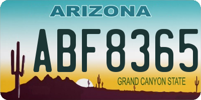 AZ license plate ABF8365