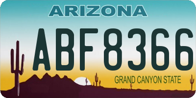 AZ license plate ABF8366