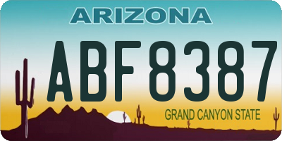 AZ license plate ABF8387