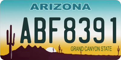 AZ license plate ABF8391