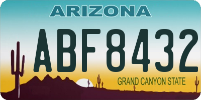 AZ license plate ABF8432
