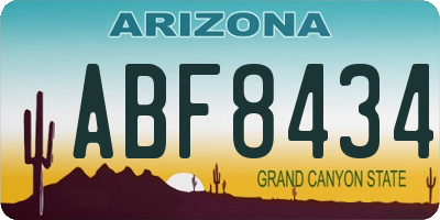AZ license plate ABF8434