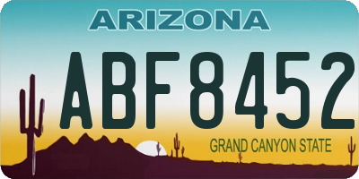 AZ license plate ABF8452