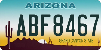 AZ license plate ABF8467