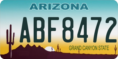 AZ license plate ABF8472