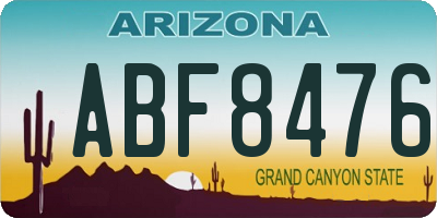 AZ license plate ABF8476