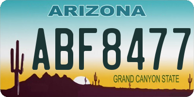 AZ license plate ABF8477