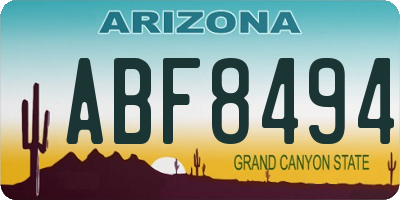 AZ license plate ABF8494