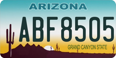 AZ license plate ABF8505