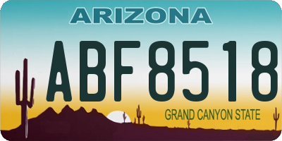 AZ license plate ABF8518