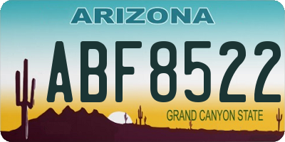 AZ license plate ABF8522