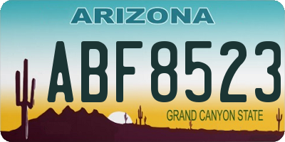 AZ license plate ABF8523