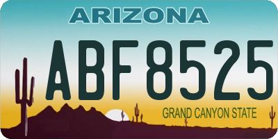 AZ license plate ABF8525