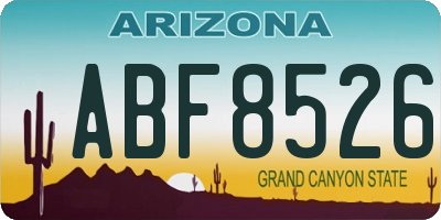 AZ license plate ABF8526
