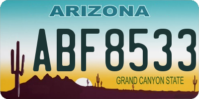 AZ license plate ABF8533