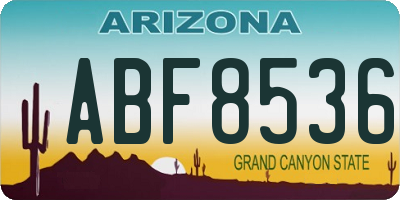 AZ license plate ABF8536