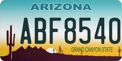 AZ license plate ABF8540