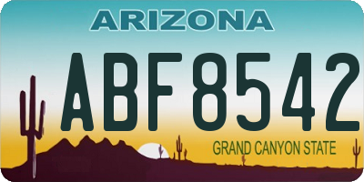 AZ license plate ABF8542
