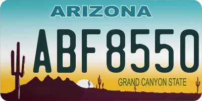 AZ license plate ABF8550